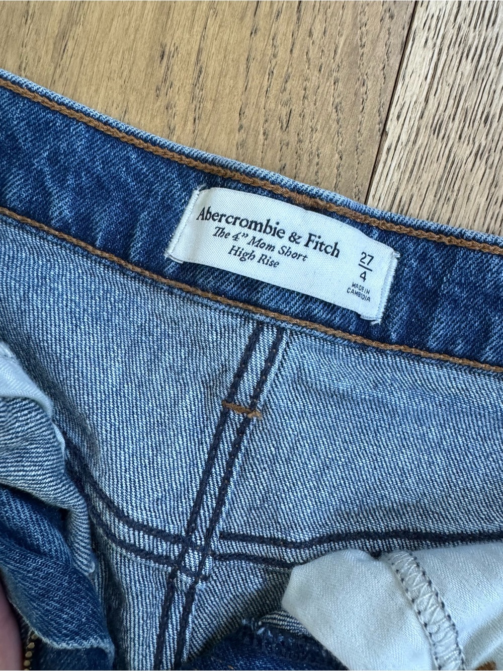Abercrombie & Fitch Medium Blue Denim Cutoff Shorts - Picture 2 of 4
